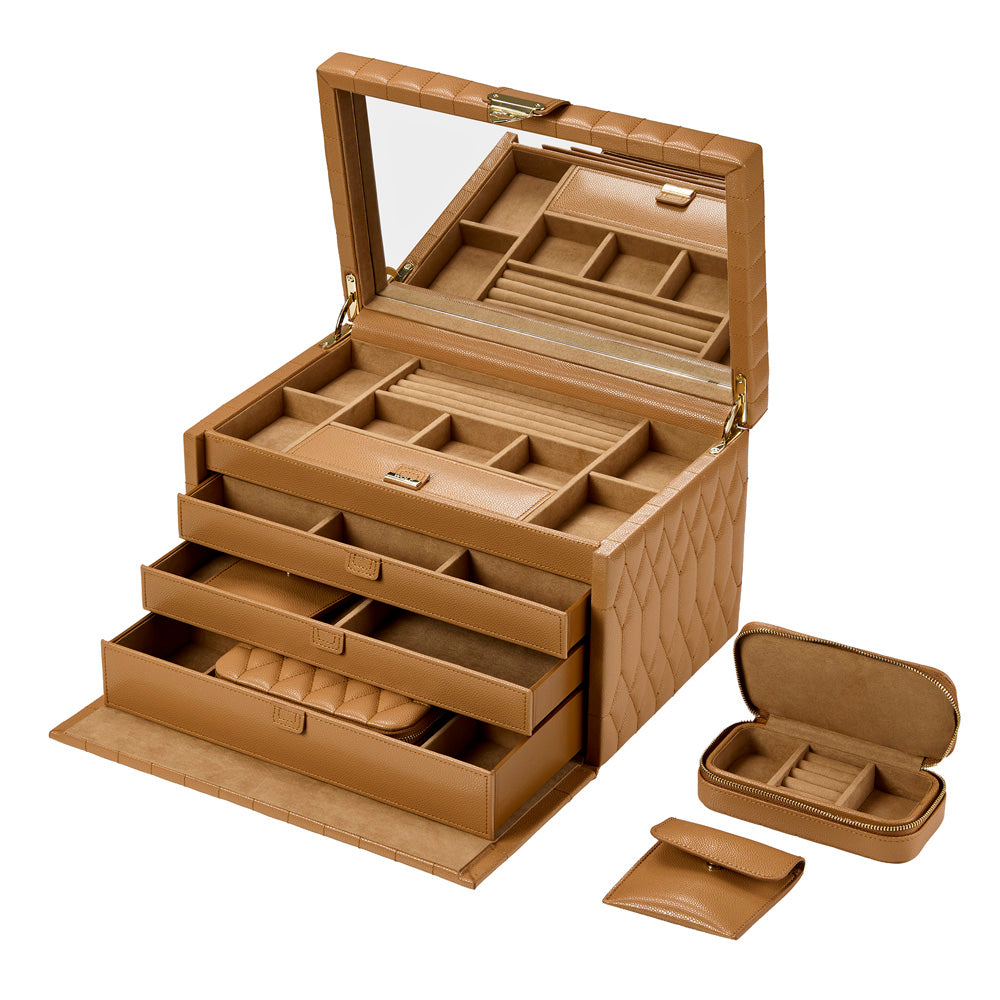 Lauren Large jewellery Box Caramel