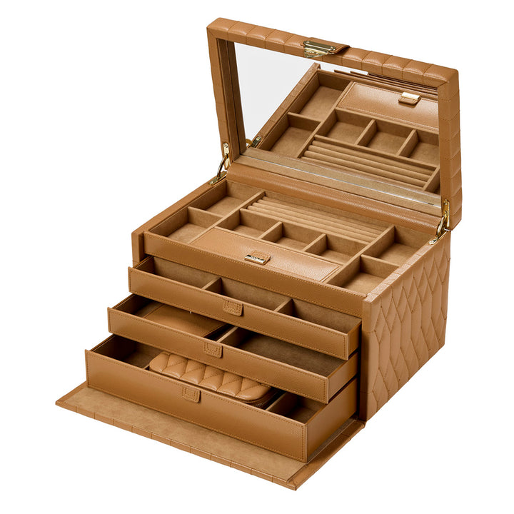 Lauren Large jewellery Box Caramel