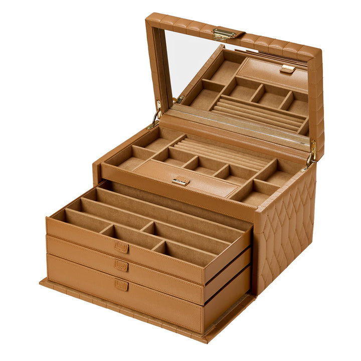 Lauren Large jewellery Box Caramel