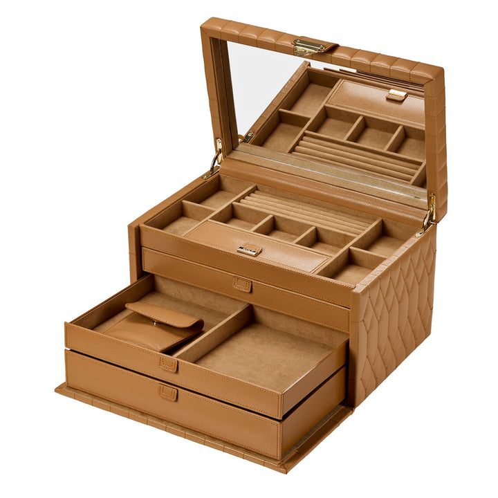 Lauren Large jewellery Box Caramel