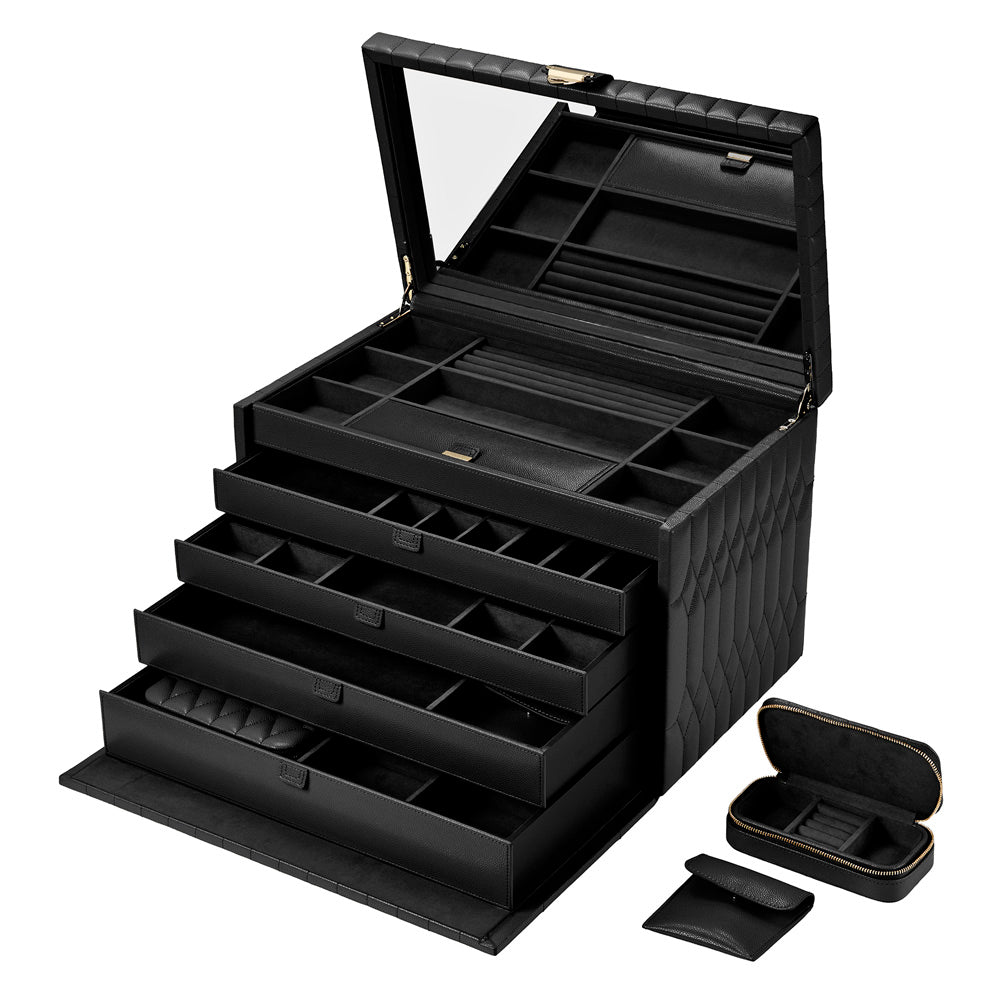 Lauren Extra Large jewellery Box Black
