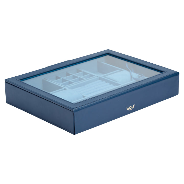 Wolf Sophia Jewellery Box with Window Indigo