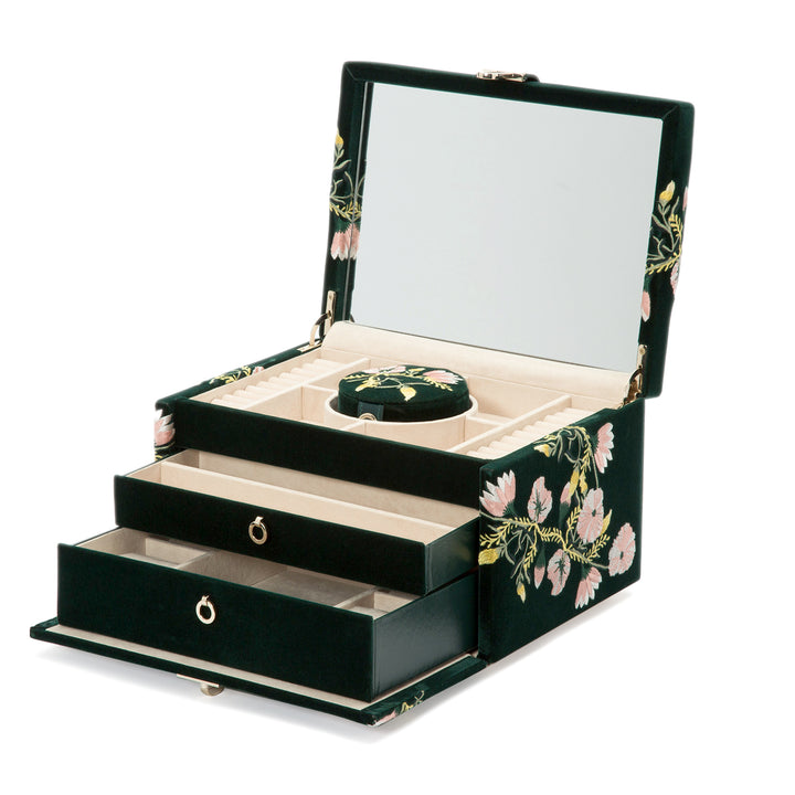 Wolf Zoe Medium Jewellery Box Forest Green