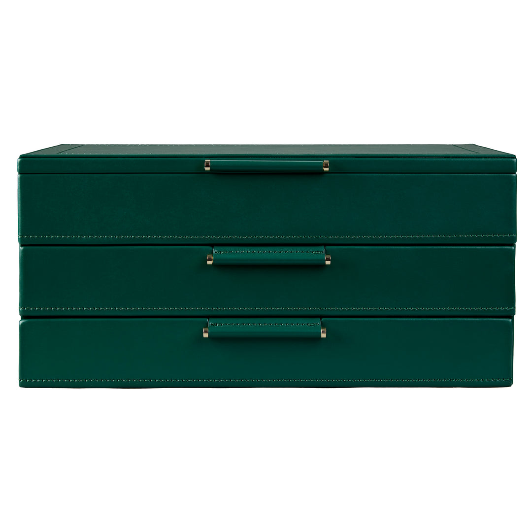 WOLF Sophia Jewellery Box with Drawers Forest Green Fruit Botanical