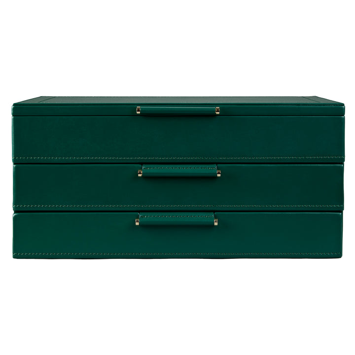 WOLF Sophia Jewellery Box with Drawers Forest Green Fruit Botanical