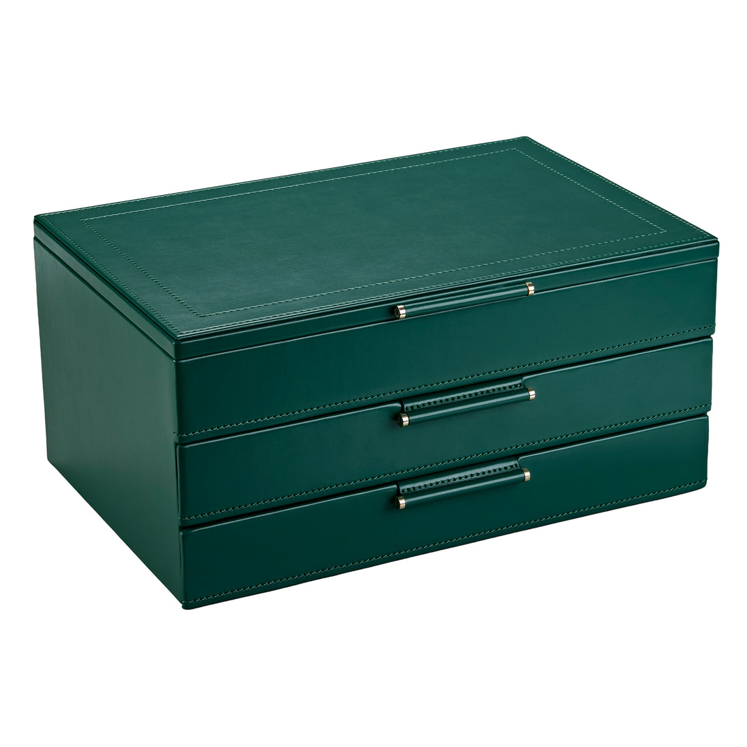 WOLF Sophia Jewellery Box with Drawers Forest Green Fruit Botanical