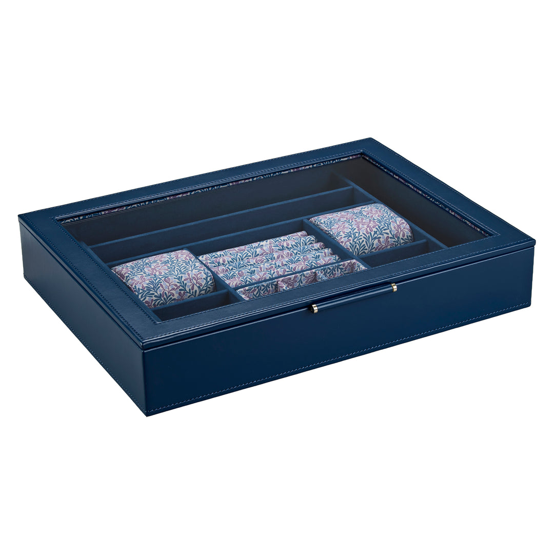 WOLF Sophia Jewellery Box with Window Indigo Fruit Botanical