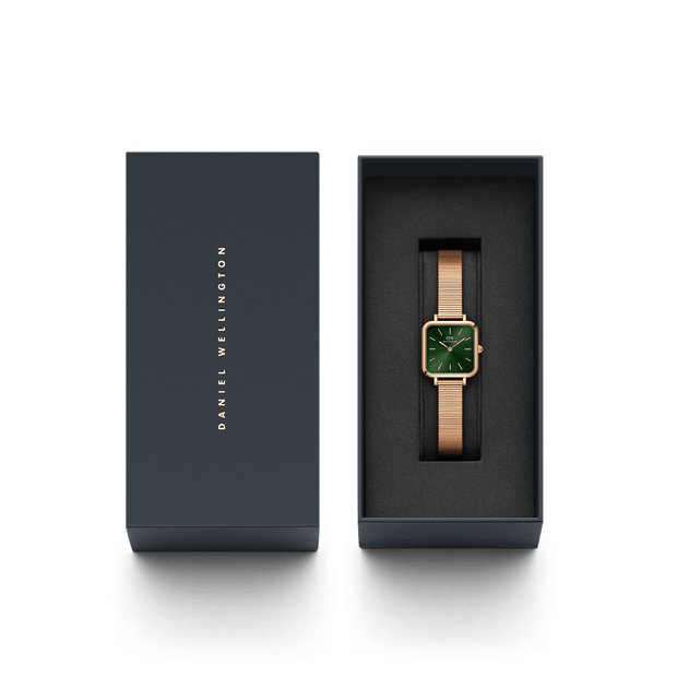 Daniel Wellington Quadro Studio 22x22 Rose Gold & Emerald Watch