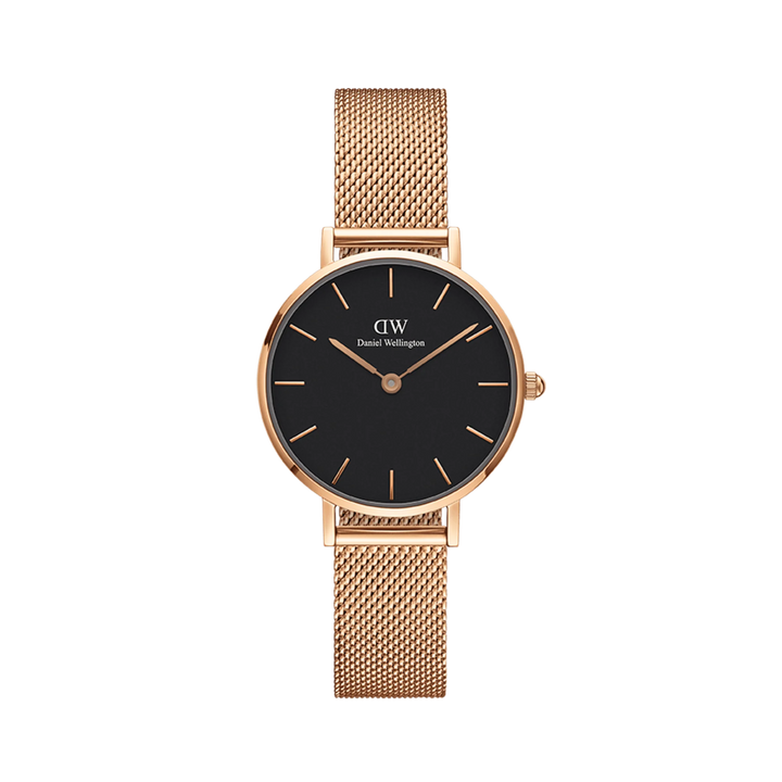 Petite 28 Melrose Rose Gold & Black Watch