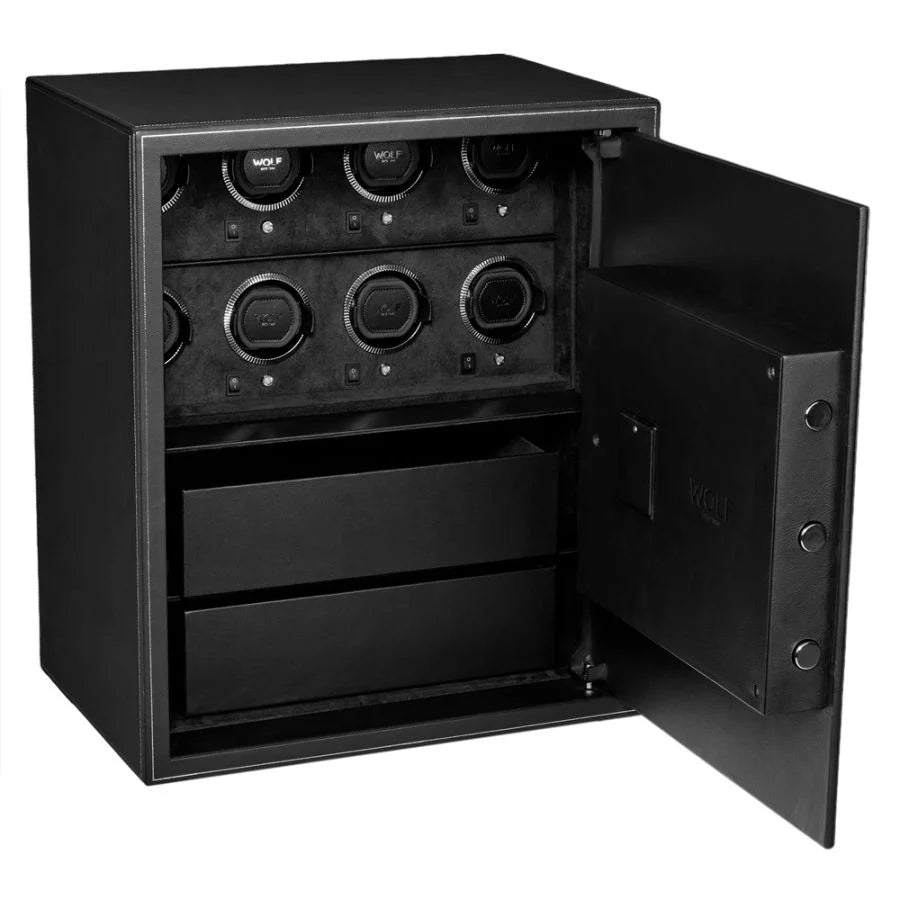 The Den 8 Piece Watch Winder Safe Black