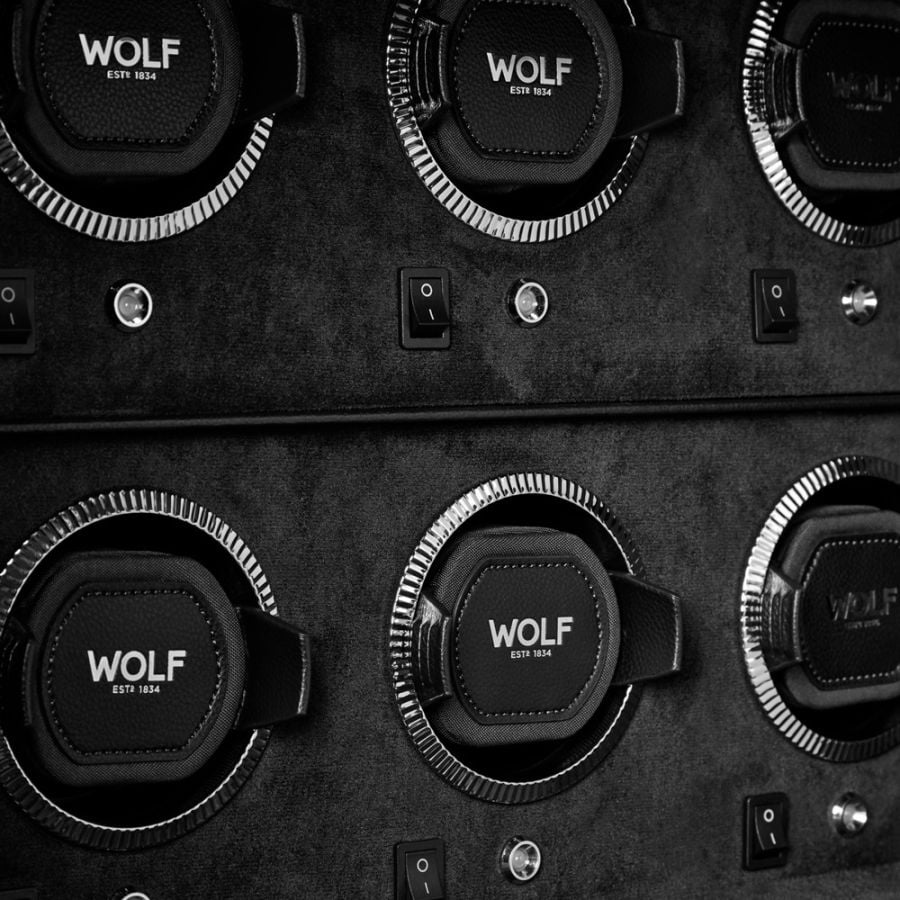 The Den 8 Piece Watch Winder Safe Black