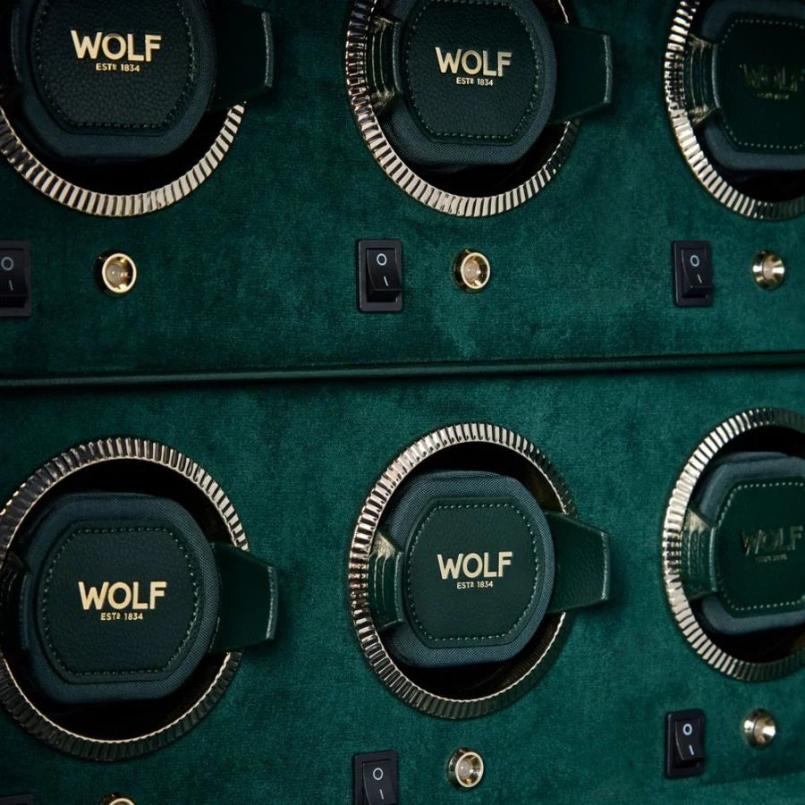 The Den 8 Piece Watch Winder Safe Green