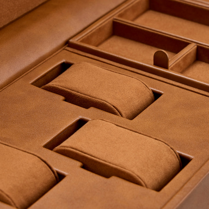 WOLF Brogue Double Watch Winder With Storage