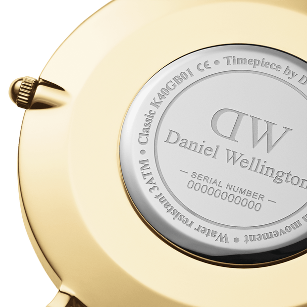 Daniel Wellington Classic 40 Sheffield Gold & White Watch
