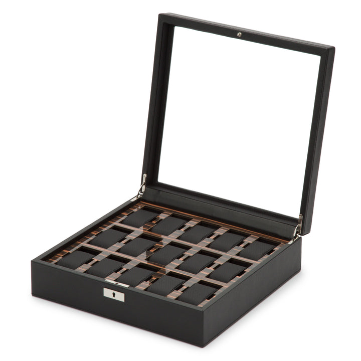 Wolf Roadster 15 Pc Watch Box Black