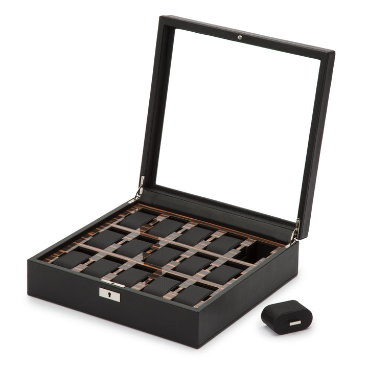 Wolf Roadster 15 Pc Watch Box Black
