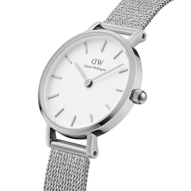 Daniel Wellington Petite 24 Pressed Sterling Silver & White Watch