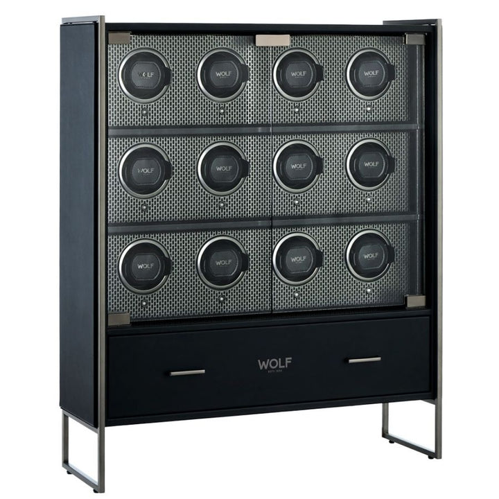 WOLF Axis 12 Piece Watch Winder Cabinet Powder Coat