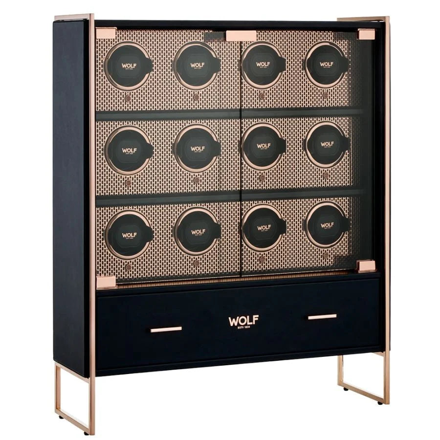 WOLF Axis 12 Piece Watch Winder Cabinet Copper