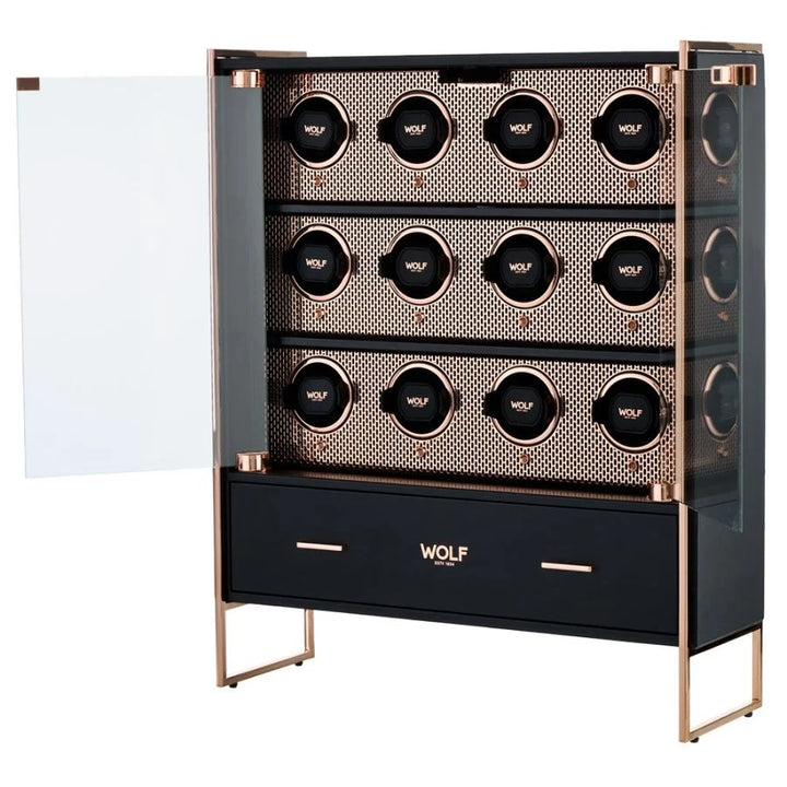 WOLF Axis 12 Piece Watch Winder Cabinet Copper