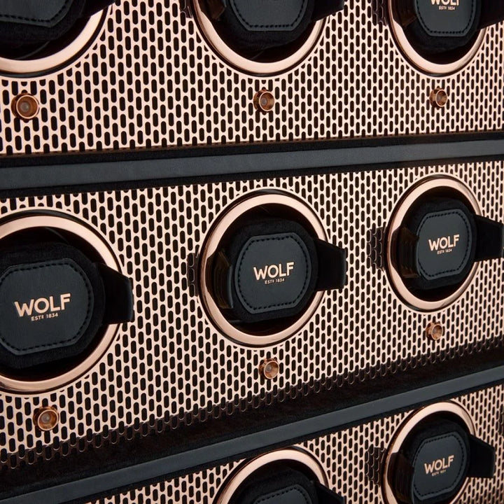 WOLF Axis 12 Piece Watch Winder Cabinet Copper