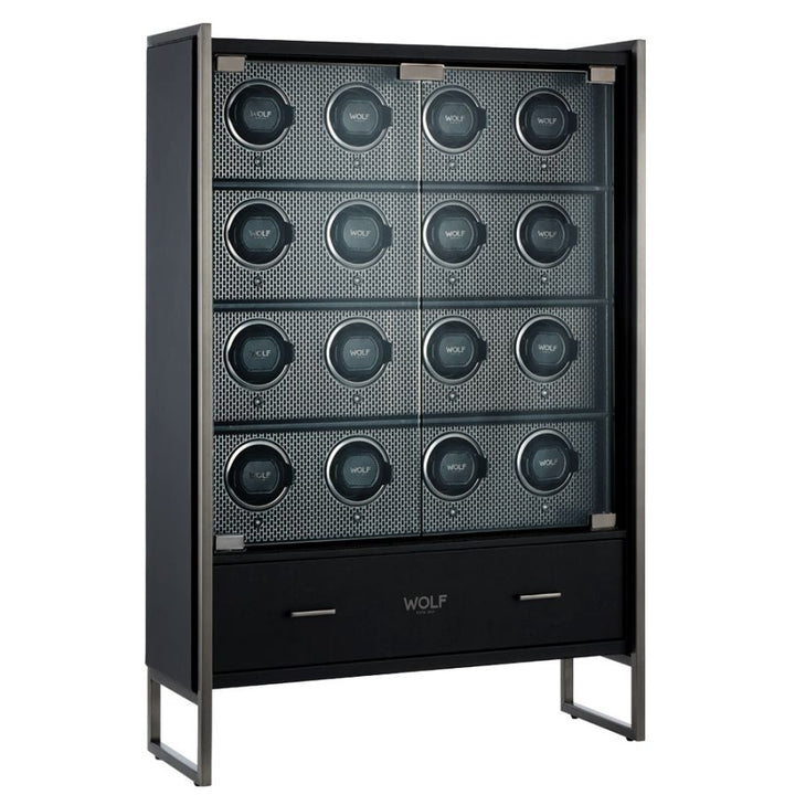 WOLF Axis 16 Piece Watch Winder Cabinet Powder Coat