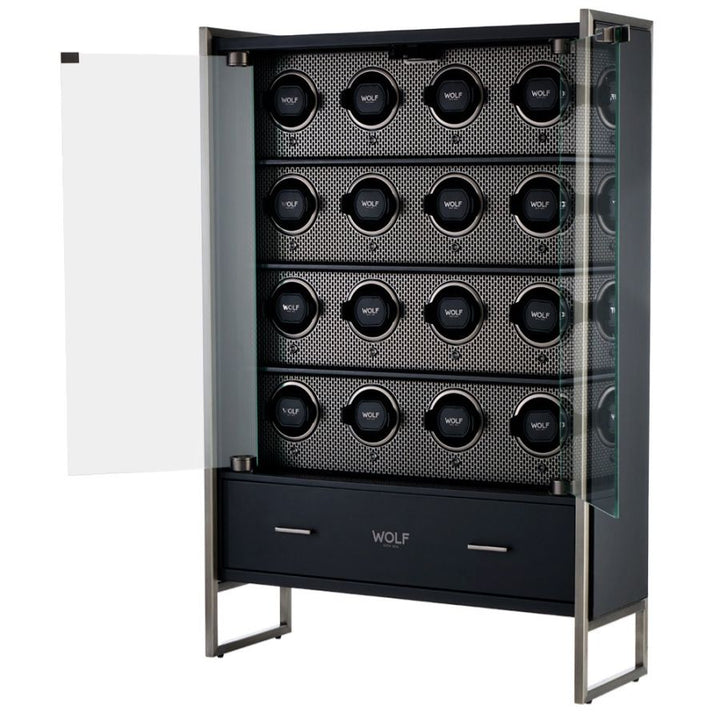 WOLF Axis 16 Piece Watch Winder Cabinet Powder Coat