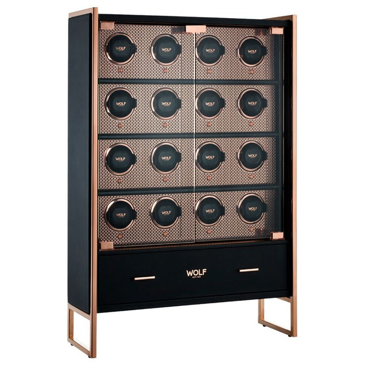 WOLF Axis 16 Piece Watch Winder Cabinet Copper