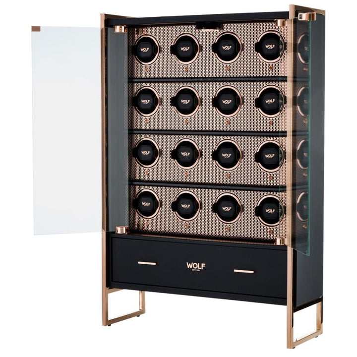 WOLF Axis 16 Piece Watch Winder Cabinet Copper