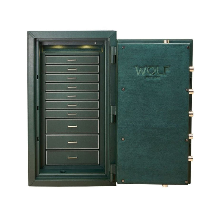 WOLF Athos Watch and Jewellery Winder Safe Green