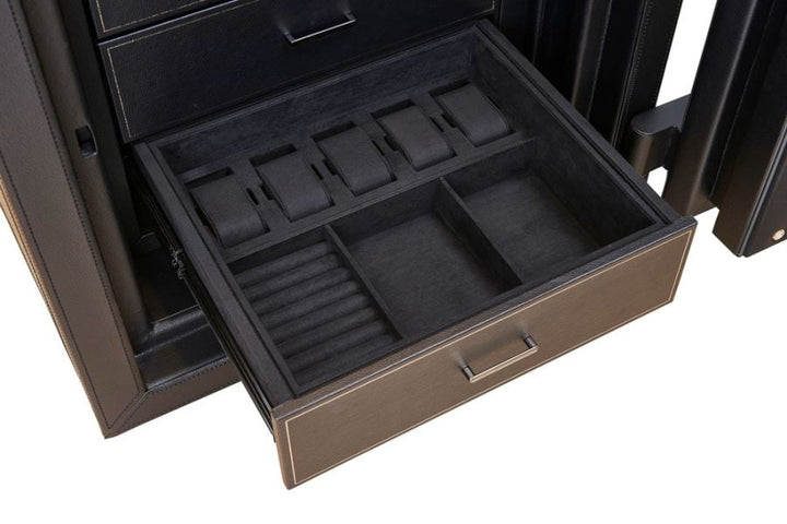 Athos 4 Piece Watch Winder and Jewellery Safe Black