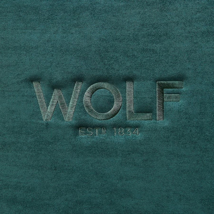 WOLF Athos 4 Piece Watch Winder and Jewellery Safe Green
