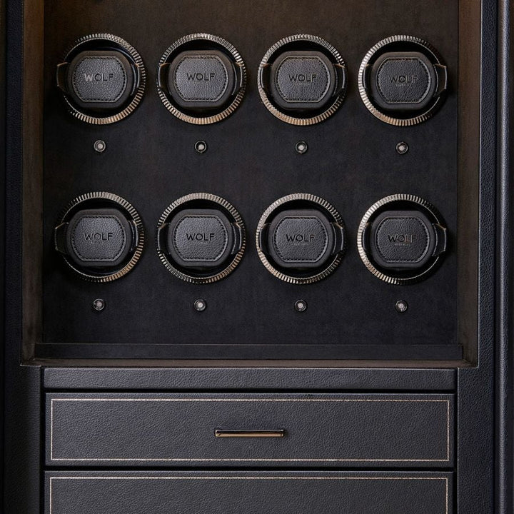 WOLF Athos 16 Piece Watch Winder and Jewellery Safe Black