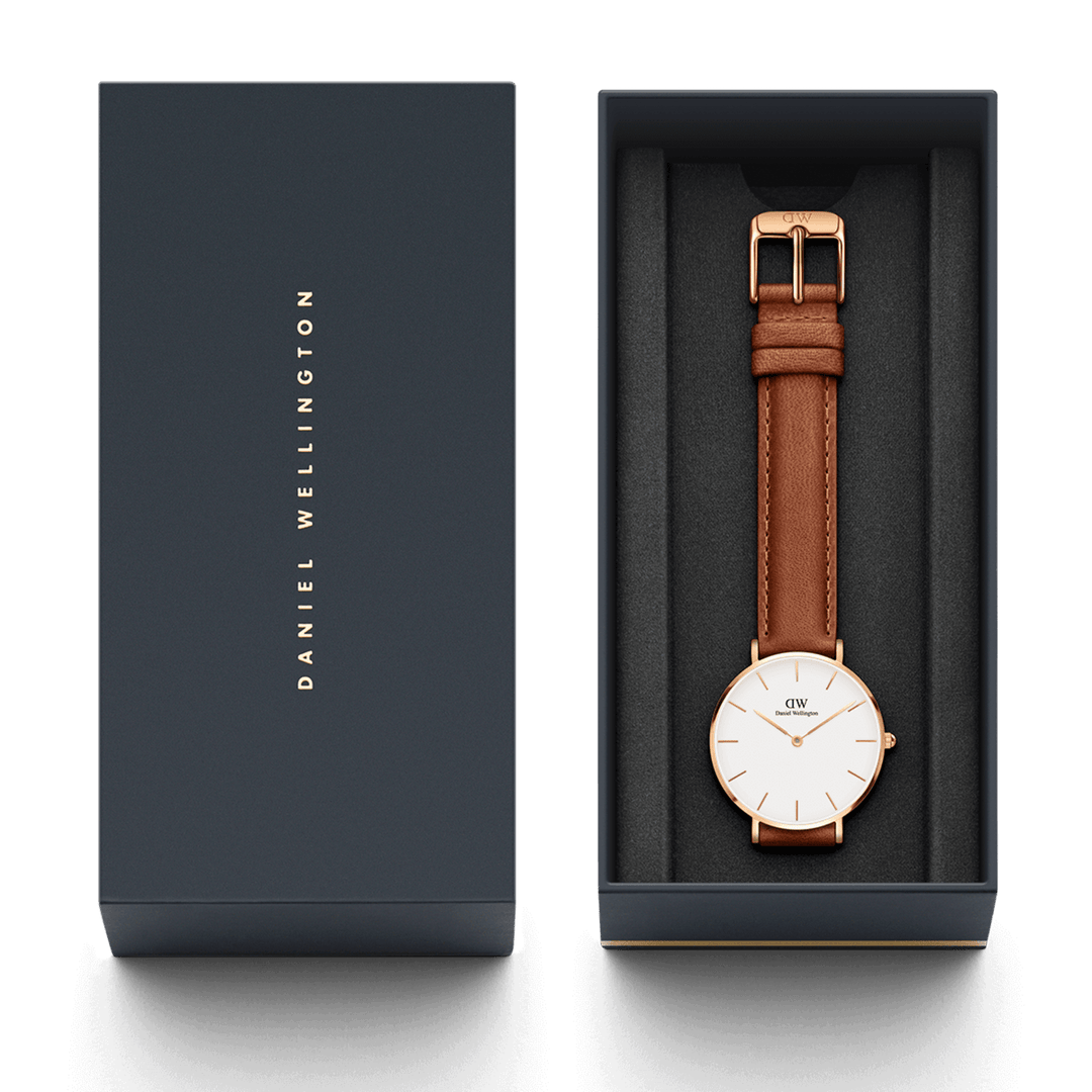 Petite 28 Durham Rose Gold & White Watch