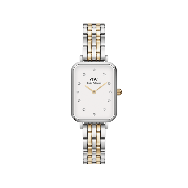 Daniel Wellington Quadro Lumine 20x26 5-Link Gold & Silver White Watch