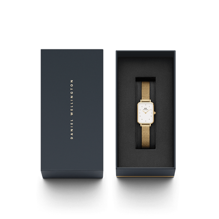 Daniel Wellington Quadro 20X26 Pressed Evergold Lumine Gold & White Watch