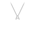 9K White Gold 'A' Initial Adjustable Letter Necklace 38/43cm