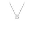 9K White Gold 'B' Initial Adjustable Letter Necklace 38/43cm