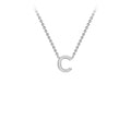 9K White Gold 'C' Initial Adjustable Letter Necklace 38/43cm