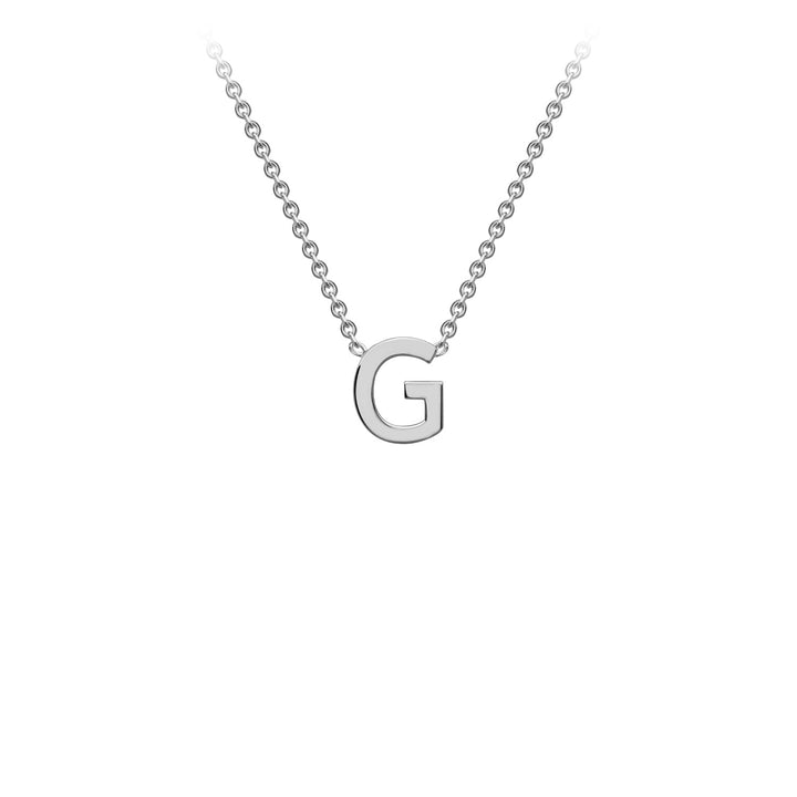 9K White Gold 'G' Initial Adjustable Letter Necklace 38/43cm