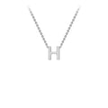 9K White Gold 'H' Initial Adjustable Letter Necklace 38/43cm