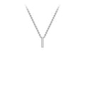 9K White Gold 'I' Initial Adjustable Letter Necklace 38/43cm