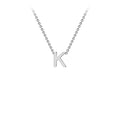 9K White Gold 'K' Initial Adjustable Letter Necklace 38/43cm