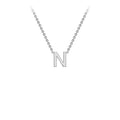 9K White Gold 'N' Initial Adjustable Letter Necklace 38/43cm
