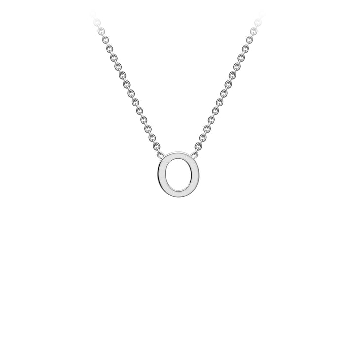 9K White Gold 'O' Initial Adjustable Letter Necklace 38/43cm