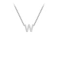 9K White Gold 'W' Initial Adjustable Letter Necklace 38/43cm