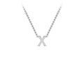 9K White Gold 'X' Initial Adjustable Letter Necklace 38/43cm