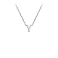 9K White Gold 'Y' Initial Adjustable Letter Necklace 38/43cm