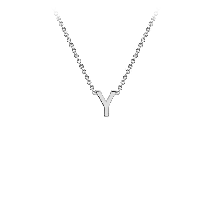 9K White Gold 'Y' Initial Adjustable Letter Necklace 38/43cm
