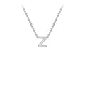 9K White Gold 'Z' Initial Adjustable Letter Necklace 38/43cm